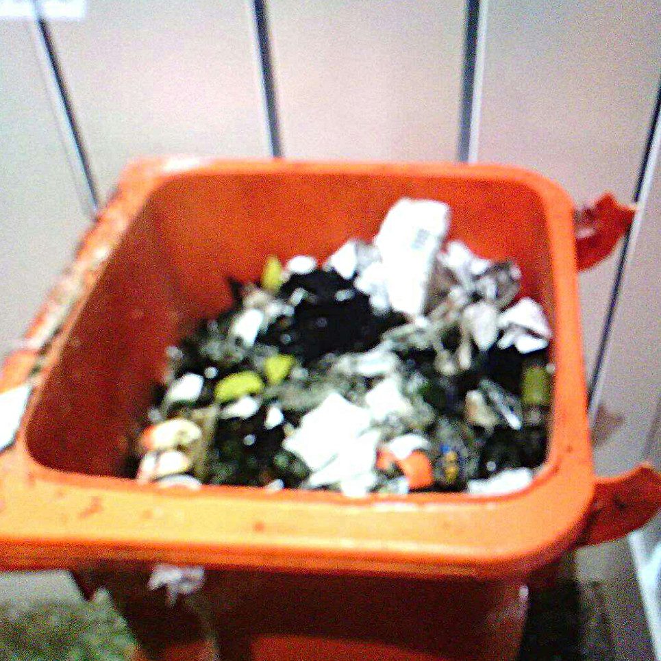wheelie bin with broken lid