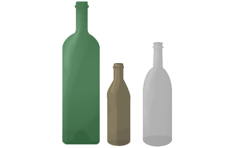 cartoon of bottle glass waste