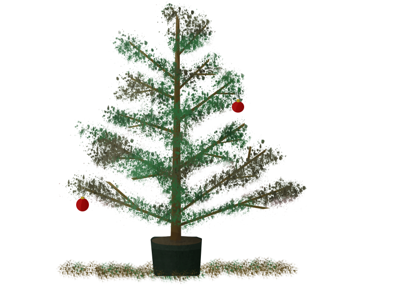 cartoon of Christmas tree